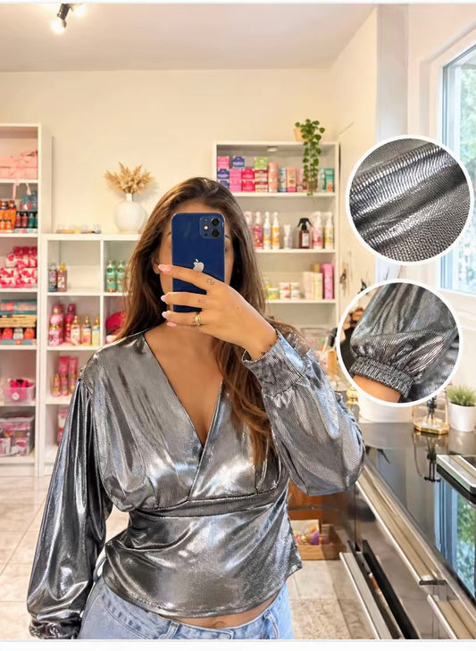 Haut disco gris - NBK Beauty