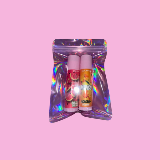 Lot de 2 Baumes Colorés Pastèque/Mangue "Big Balm" - D'Donna 🍉🥭 - NBK Beauty