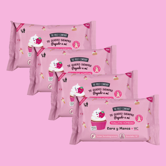 Lot de 4 Paquets de Lingettes Démaquillantes "Te Quiero Siempre Pegado a Mí" - The Fruit Company - NBK Beauty