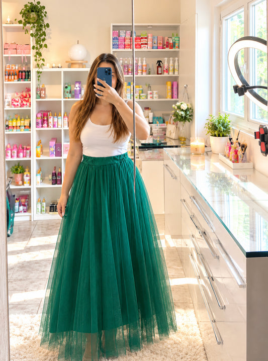 💚 Longue jupe verte - NBK Beauty